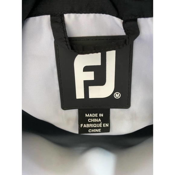 Footjoy Medium Waterproof Long Sleeve Rain Pullover Hawk's Nest Logo Black - Picture 6 of 11